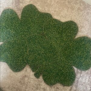 Green Beaded Shamrock Placemat Set - Home Accents